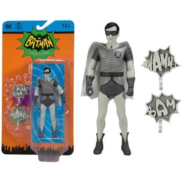 Mcfarlane Batman DC Retro 66 Classics TV Series W5 Robin Black & White 6" Figure - Picture 4 of 4